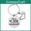 Unique Stainless Steel Keychain Gift For Nurses With Customizable Nurse Cap Design