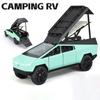 AKW1 1:24 Tesla Cybertruck Camping Wohnmobil Legierung Auto Modell Druckguss Spielzeugfahrzeuge Ton und Licht Kinderspielzeug Sammlerstücke Geburtstagsgeschenk