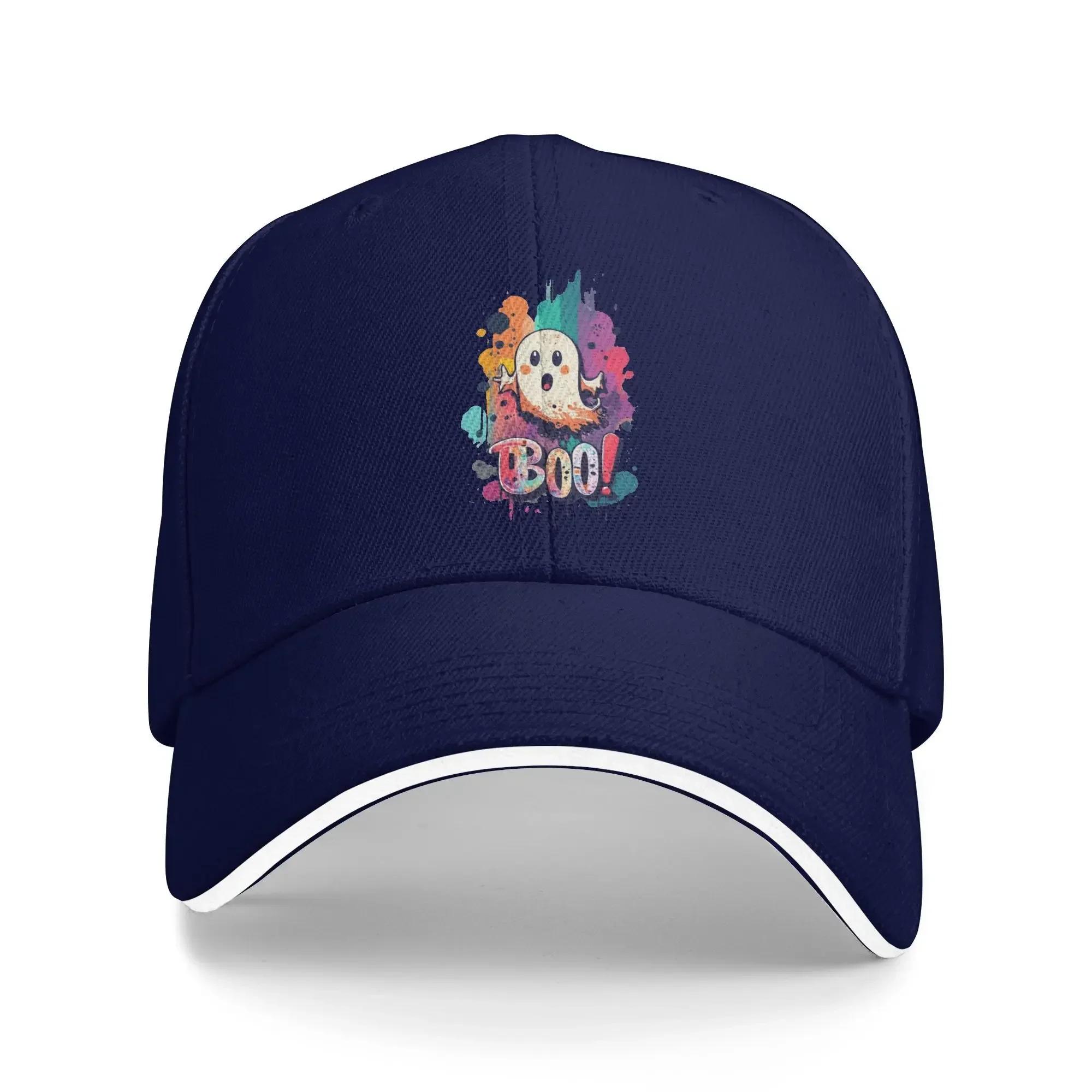 Summer Ghost Of Disapproval Baseball Cap Spooky Cutie BOO Ready for Halloween Sun Trucker Hat Female Male Sunscreen Caps One Size