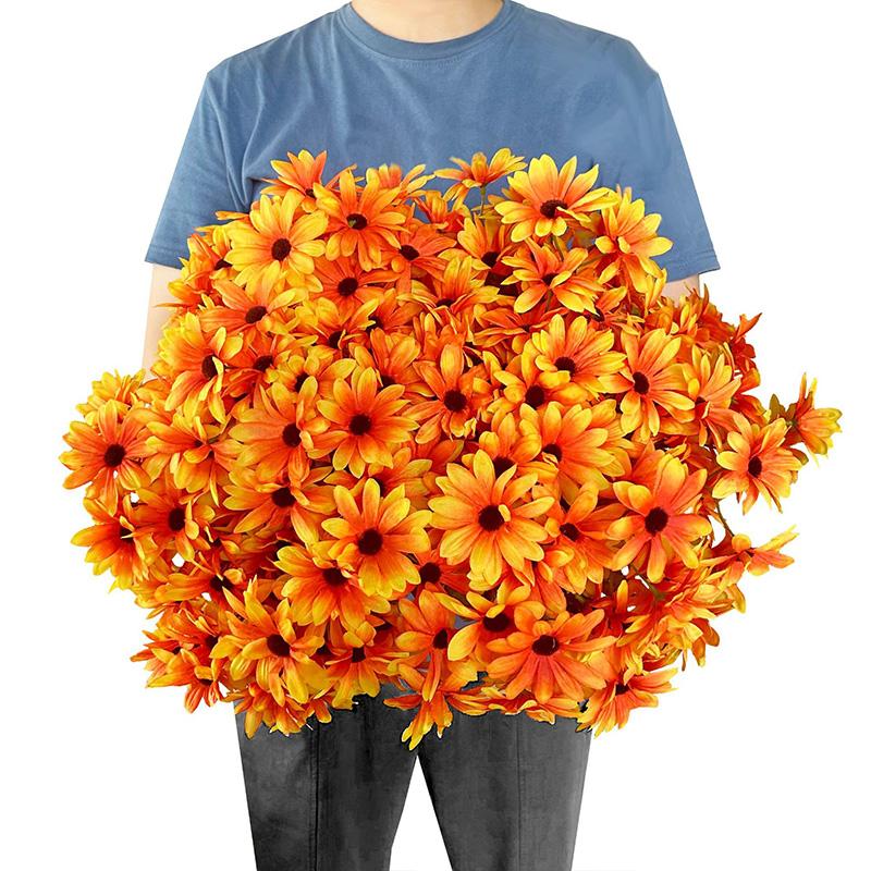 1/4 Bouquet Faux Daisy Bouquets Festive Decoration Silky Chrysanthemum Real Touch Artificial Flowers 14 Blooms Fall Centerpieces