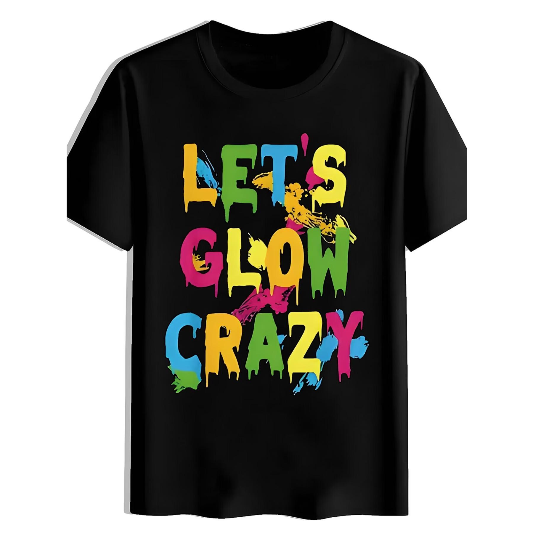 

Colorful Print T-Shirts with Uppercase Letters, Perfect for Summer, Versatile, Sporty, Trendy Round-Neck Short-Sleeve Tops XXL