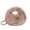 New Pattern Women Faux Fur Plush Handbags Fashion Lady Small Shoulder Crossbody Bag Winter Casual Tote Half-Moon Hobos for Women
