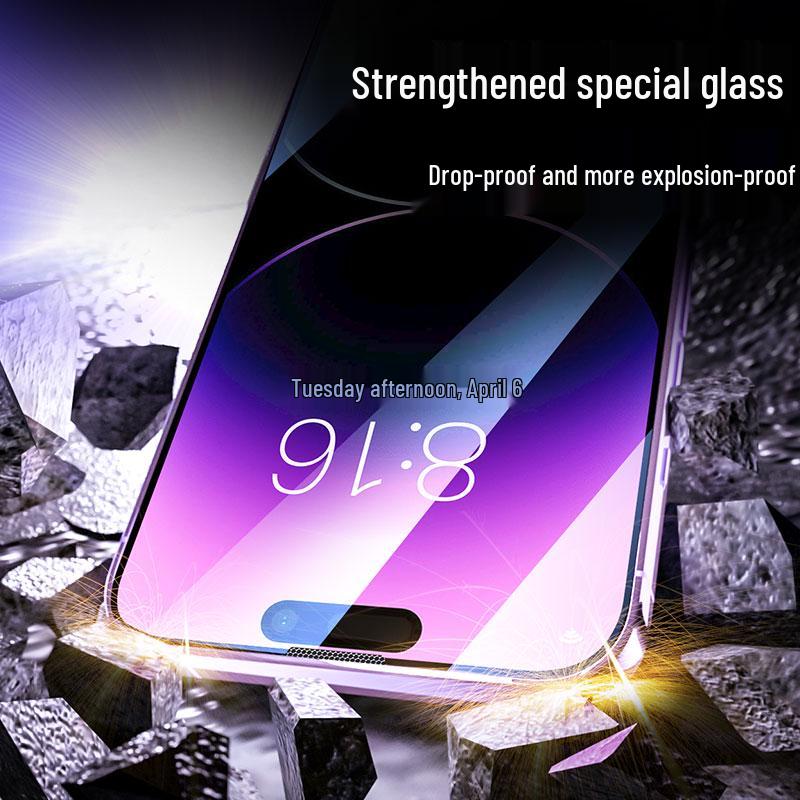 Anti-Peep Dust-Free Tempered Glass Screen Protector for iPhone 14 Pro Max & iPhone 15/16