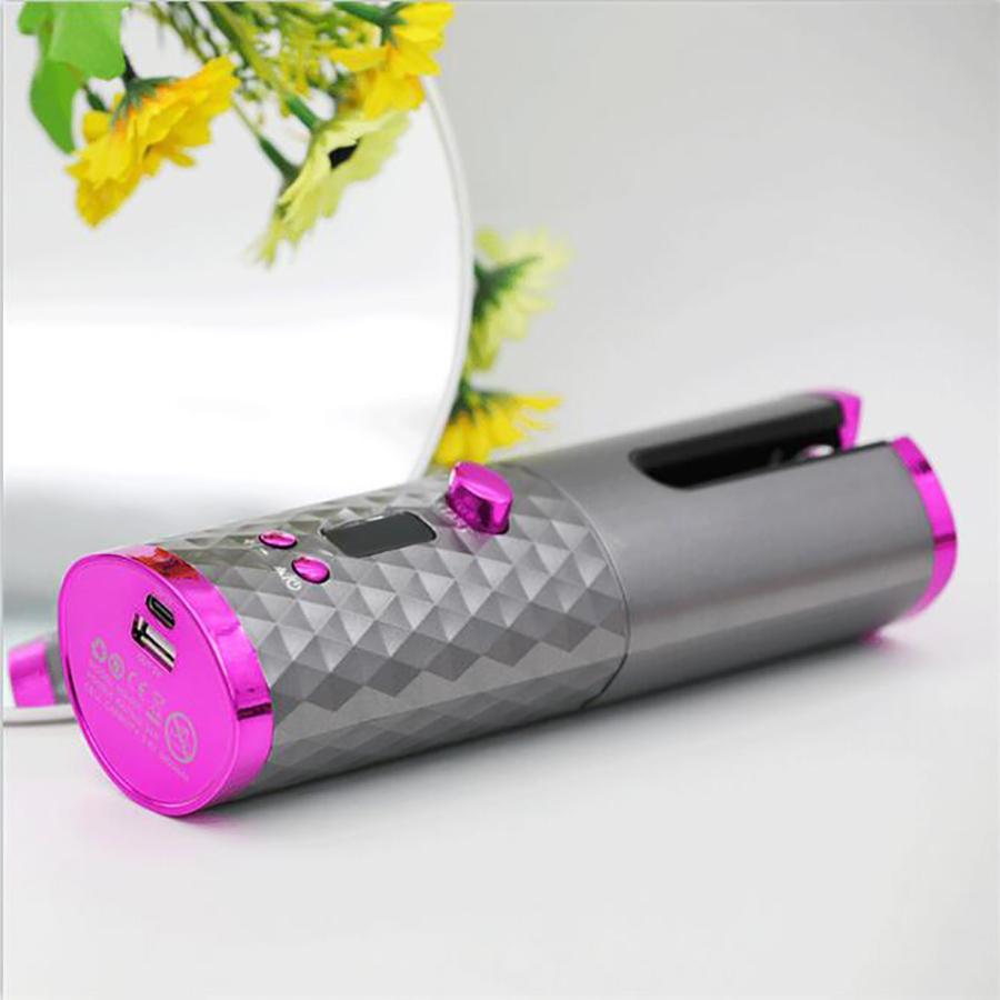 Wireless Automatic Curling Iron USB Rechargeable Timer LCD Hair Styling Tools