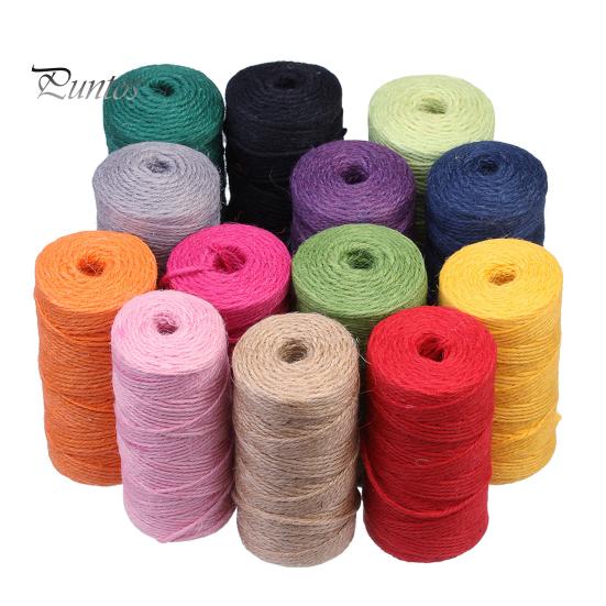 Gift Wrapping Twine 100M/Roll 2MM Jute 3 Ply Natural Cuttable Hanging Tag Decoration Hemp Rope Packing DIY Crafts Project