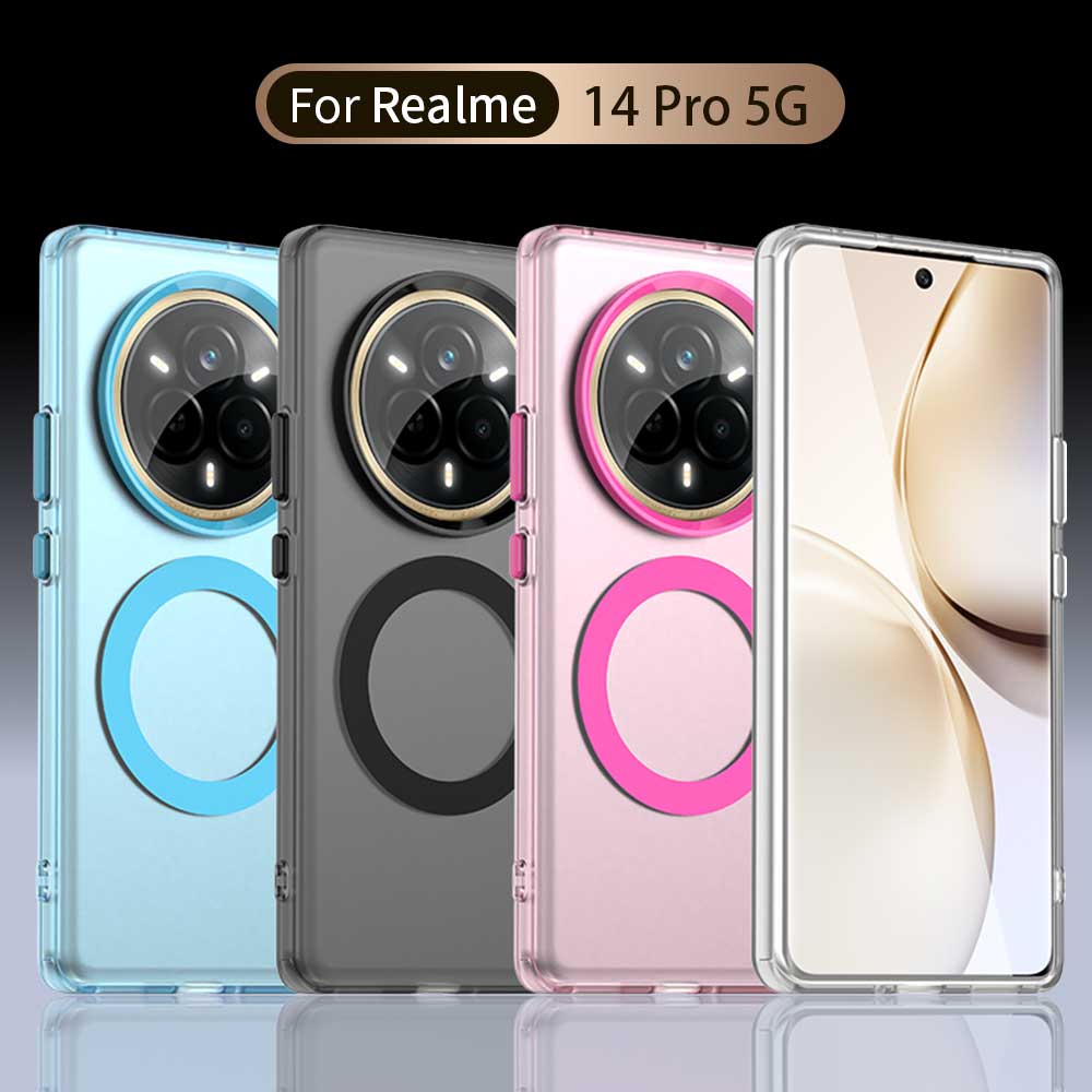 Magsafe Matte Phone Case For Realme 14 Pro 14 Pro+ 5G Magnetic Wireless Charging For Realme 14 Pro 14 Pro+ Shockproof Back Cover