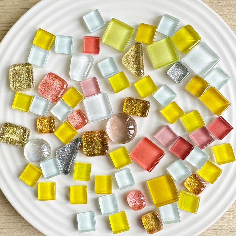 DIY 100g/Set Unregelmäßige Mischfarbe Glitzer Glas Mosaiksteine Mosaik Glas Handwerksmaterial Puzzle für DIY Mosaikherstellung 917