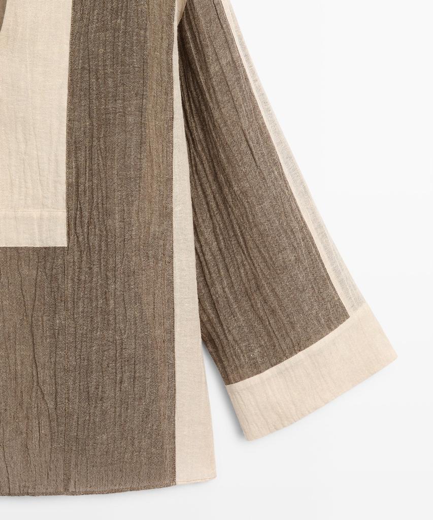 Masimodutti Fluid Texture Linen Blend Blouse