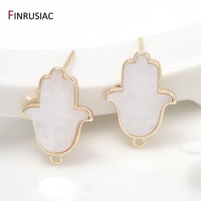 925 Silver Needle Hypoallergenic Palm Shape Hamsa Earrings Hooks Clasps High Quality Post Earring DIY Jewelry Making Accessories