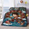 One Piece Anime Throw Blanket Flannel Soft Plush Warm Lightweight for Sofa Bed Couch Cozy Winter Decor Gift -QJY