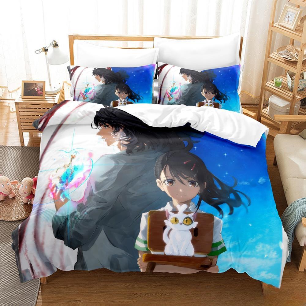 New 3D Printed Anime Suzume No Tojimari Bedding Set Single Twin Full Queen King Size Bed Set Adult Kid Bedroom Duvet Cover Sets