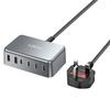 PD120W 4C2A Desktop Charger 4USB C 2USB A Port Fast Charging Hub Power Adapter for Multiple Devices ABS Housing