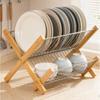 Foldable Bamboo Drain Rack Bamboo Kitchen Storage Organizer New Foldable Dish Rack  For Kitchen