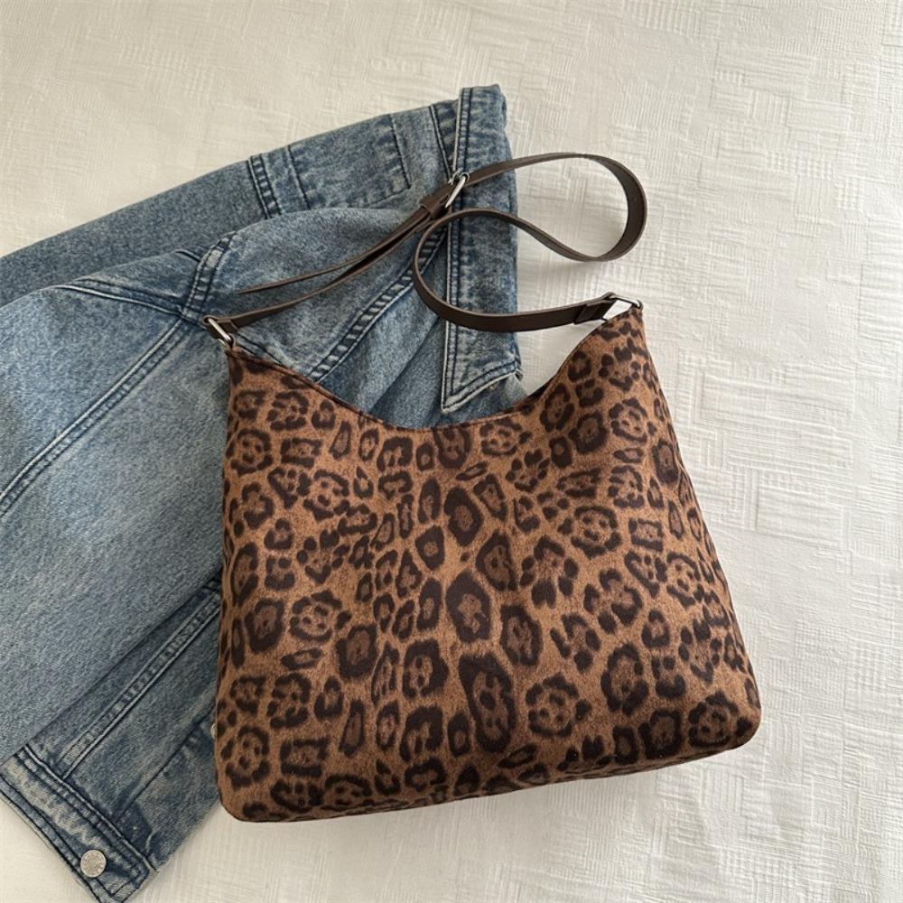 Fashion Large Capacity Leopard Print Tote Bag Popular Trendy Shoulder Bag Temperament Crossbody Bag