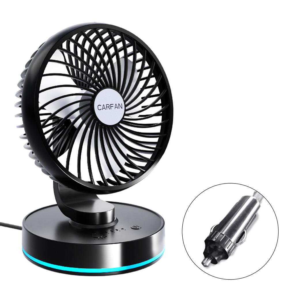 Electric Fan USB/Cigarette Lighter Plug Cooling Fan Foldable Air Circulator Fan for Car SUV Home 4 Gear Car Fan