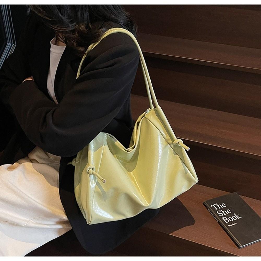 Vintage Pu Leather Shoulder Bag Casual Use Large Capacity Underarm Bag Elegant All-match Tote Bag Ladies