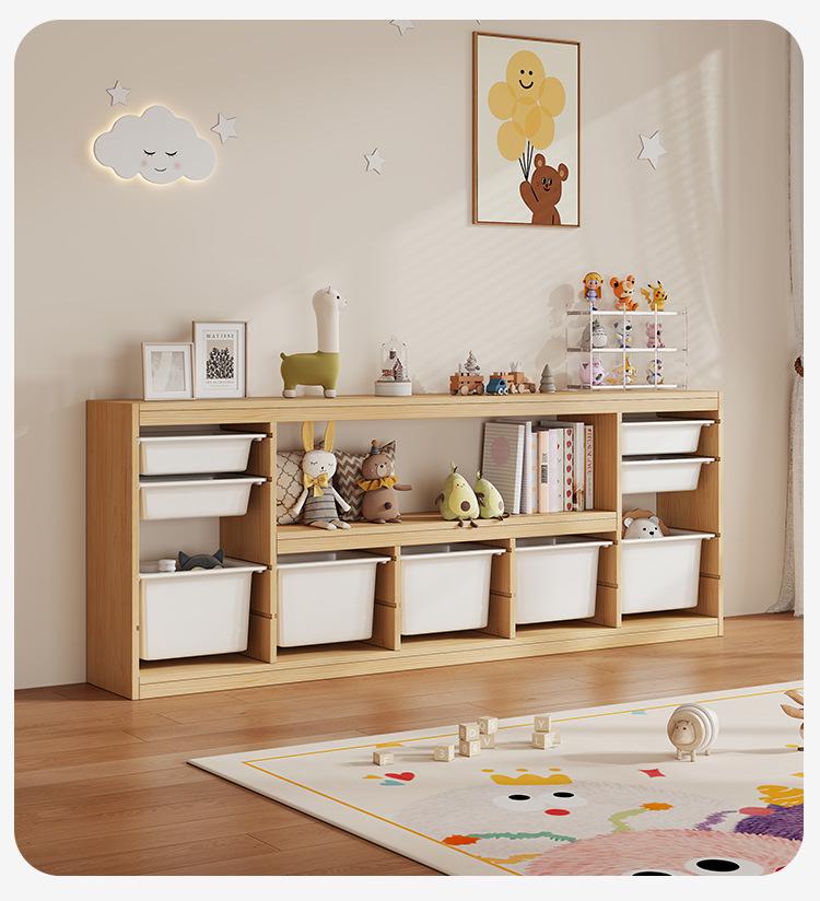 Children's Solid Wood Toy & Book Storage Shelf and Cabinet