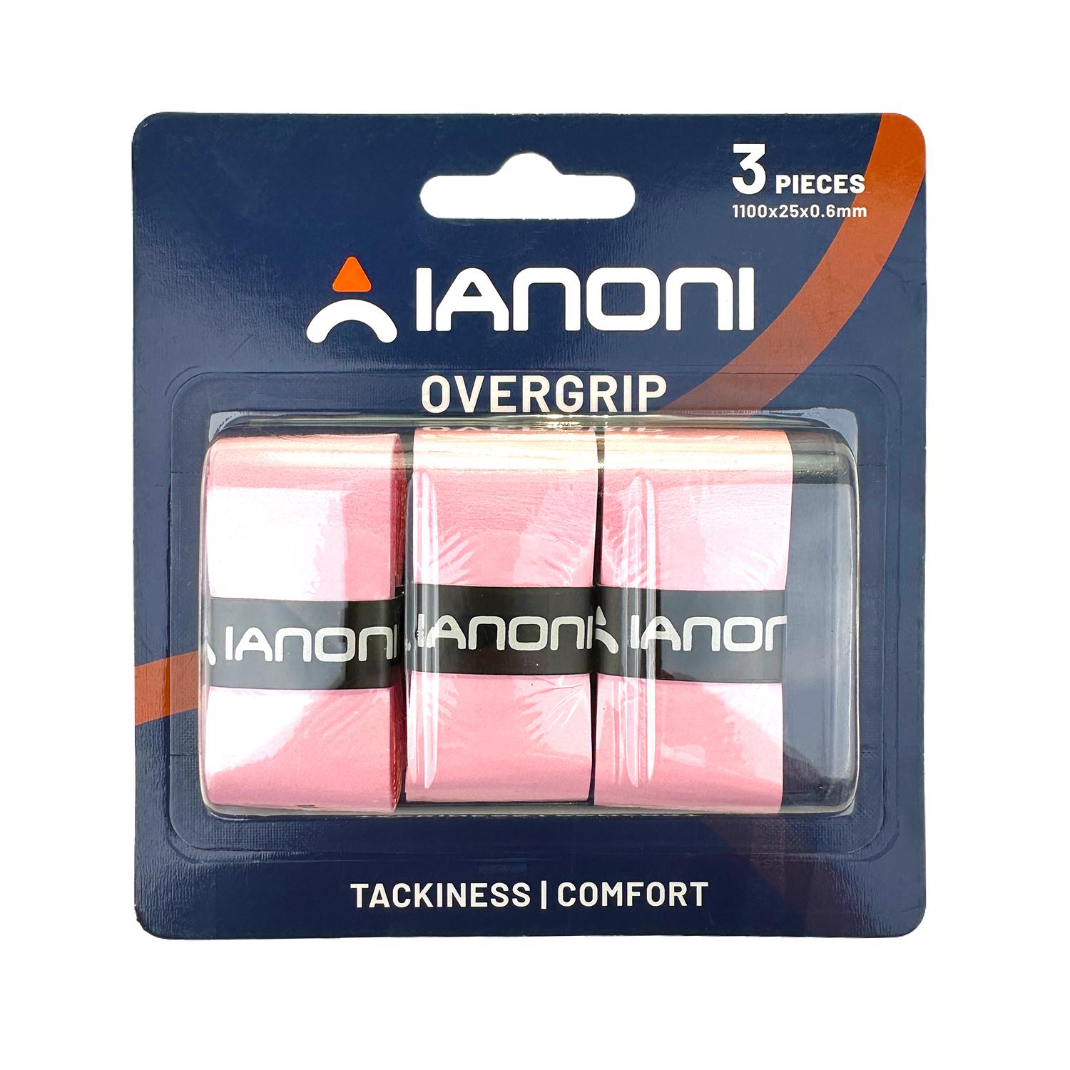 IANONI 3pcs Tennis Racket Overgrip Tennis Grip Hand Glue Badminton Racquet Overgrips Frosted Soft Tennis Racket Special Sweat Belt 1100*25*0.6 розовый