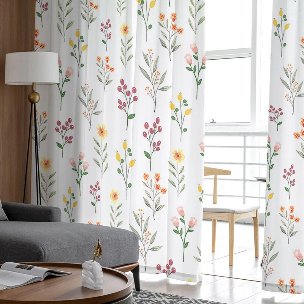 Akwarela kwiat liść przezroczyste zasłony do salonu sypialnia tiulowa zasłona do kuchni zasłona z woalu panele niewidome