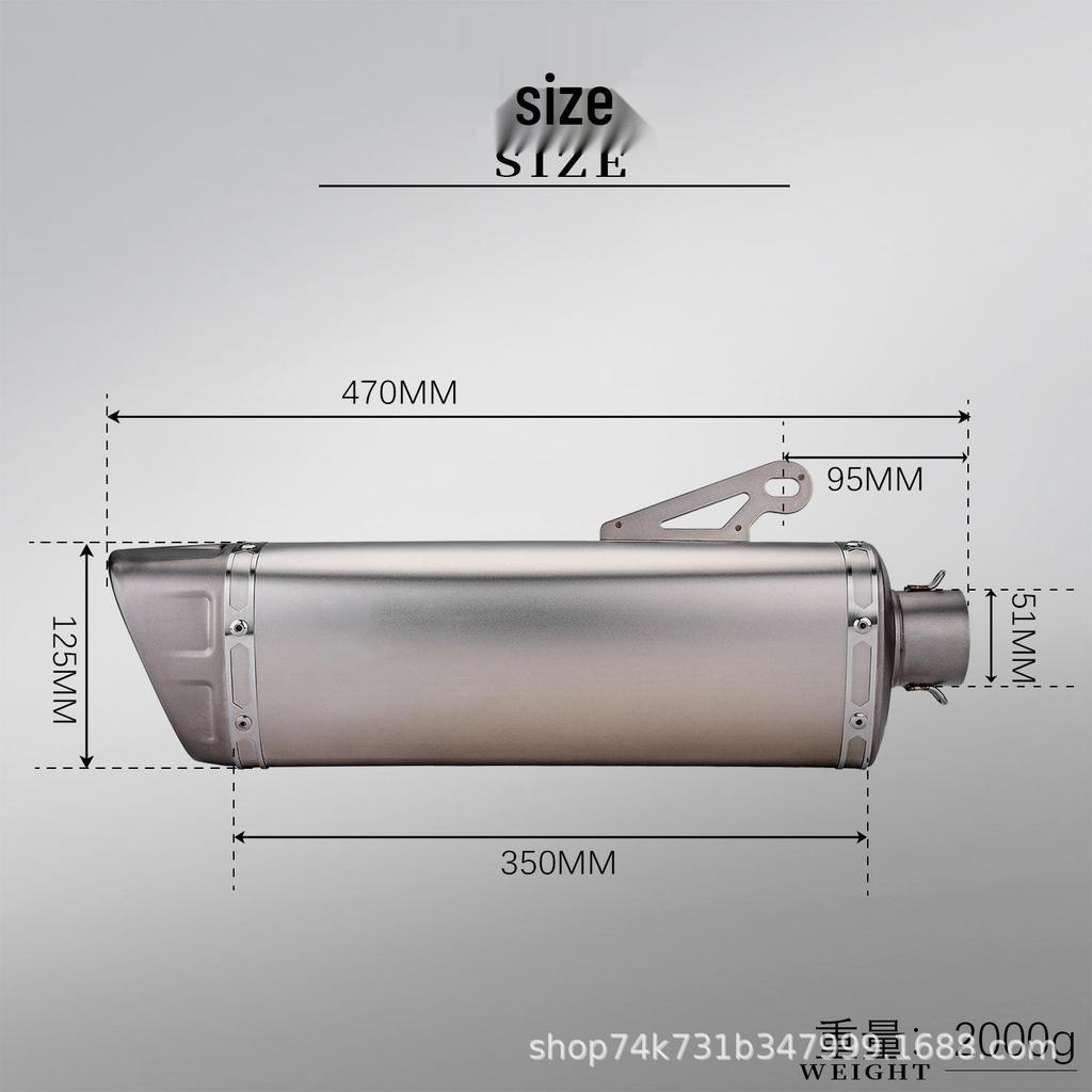 Universal Slanted Triangle Exhaust Pipe for Motorcycles – Stainless Steel, Fits Z400, R3, MT07, Z900, Sai600.