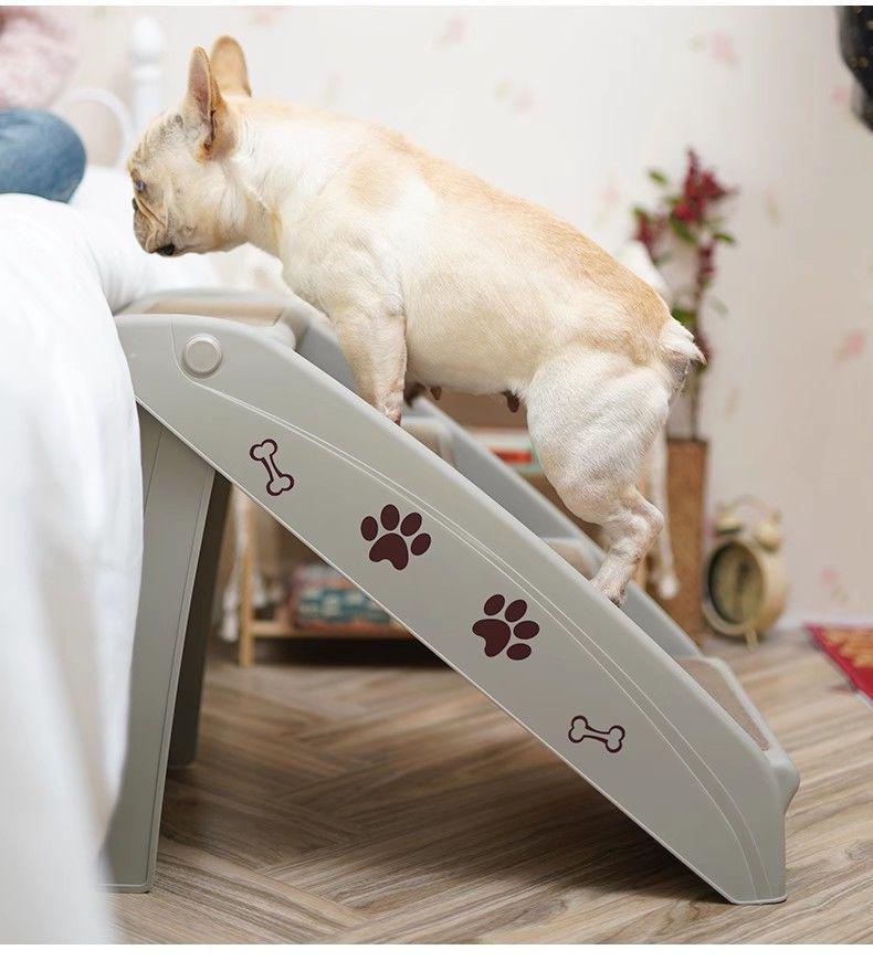 Foldable Pet Stairs: Non-slip Steps for Dogs & Cats - Ideal for Bedside, Sofa & Car