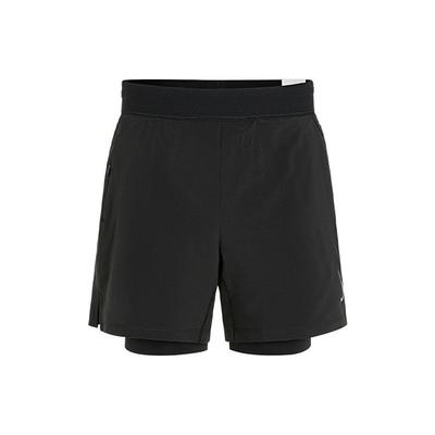 Pantalones cortos de entrenamiento de tejido 2 en 1 para yoga, para hombre, color negro DC5321-010