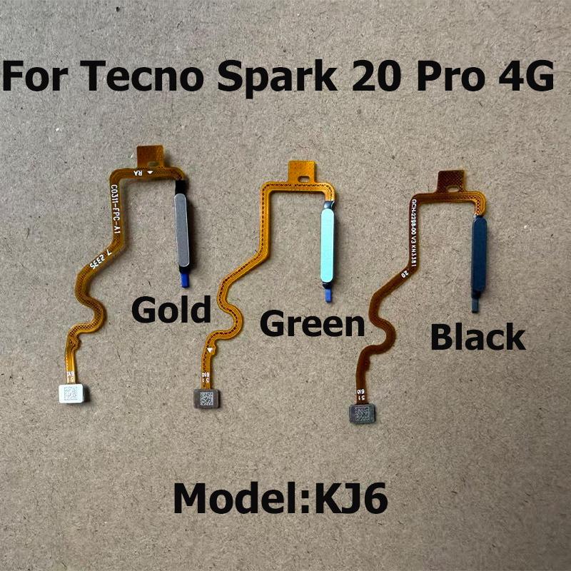 For Tecno Spark 20 Pro Fingerprint Sensor Recognition Flex Cable Power Button Smartphone Repair Parts KJ6