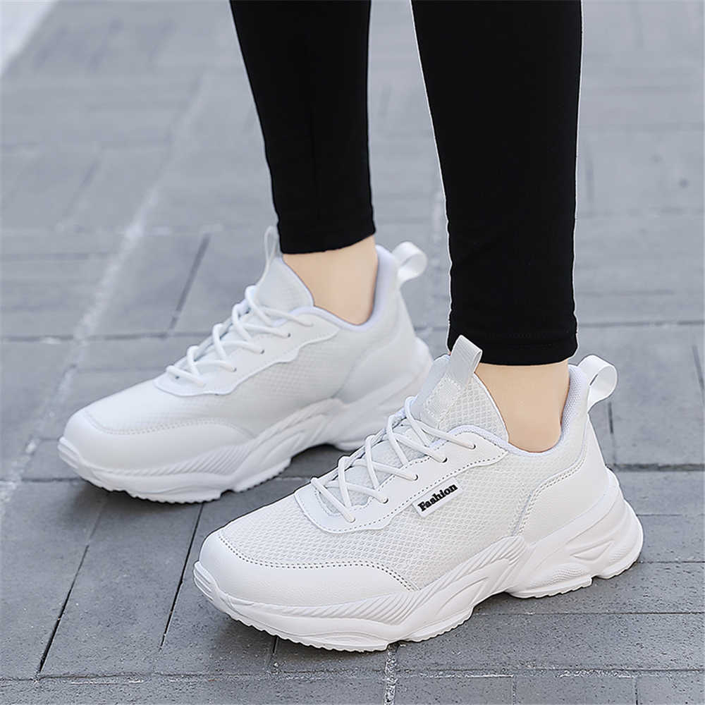 Fashion Laced Thick Heel Spring Women's Spring Casual China Sneakers Women's Shoes 45 Sports High Tech Snearkers Kit Gym Excercise