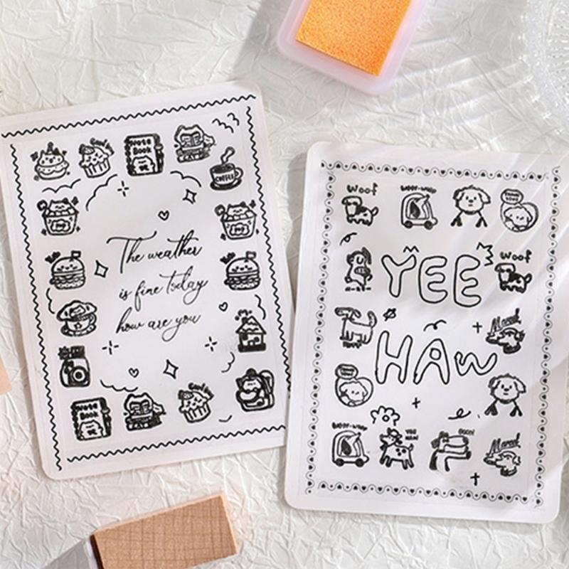 Cartoon Wood Rubber Stamp Lovely Cats Stamp Decorative Stamp Animal Stamp for Card Making