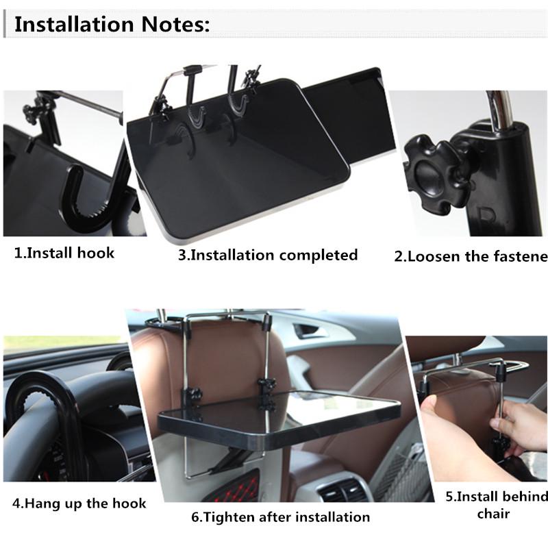 Foldable New Car Computer Rack with Drawer Shelf Car Steering Wheel Seat Back Laptop Tray Food Drink Table Holder