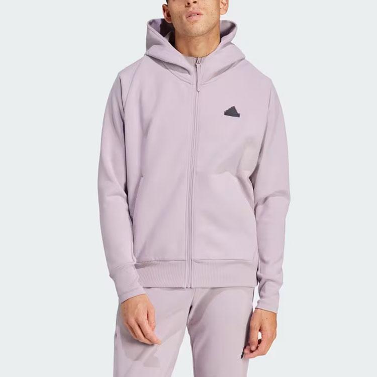 Adidas Z.N.E. Winterized Full-Zip Hooded Track Top Men Jacket Light-Purple IN1847