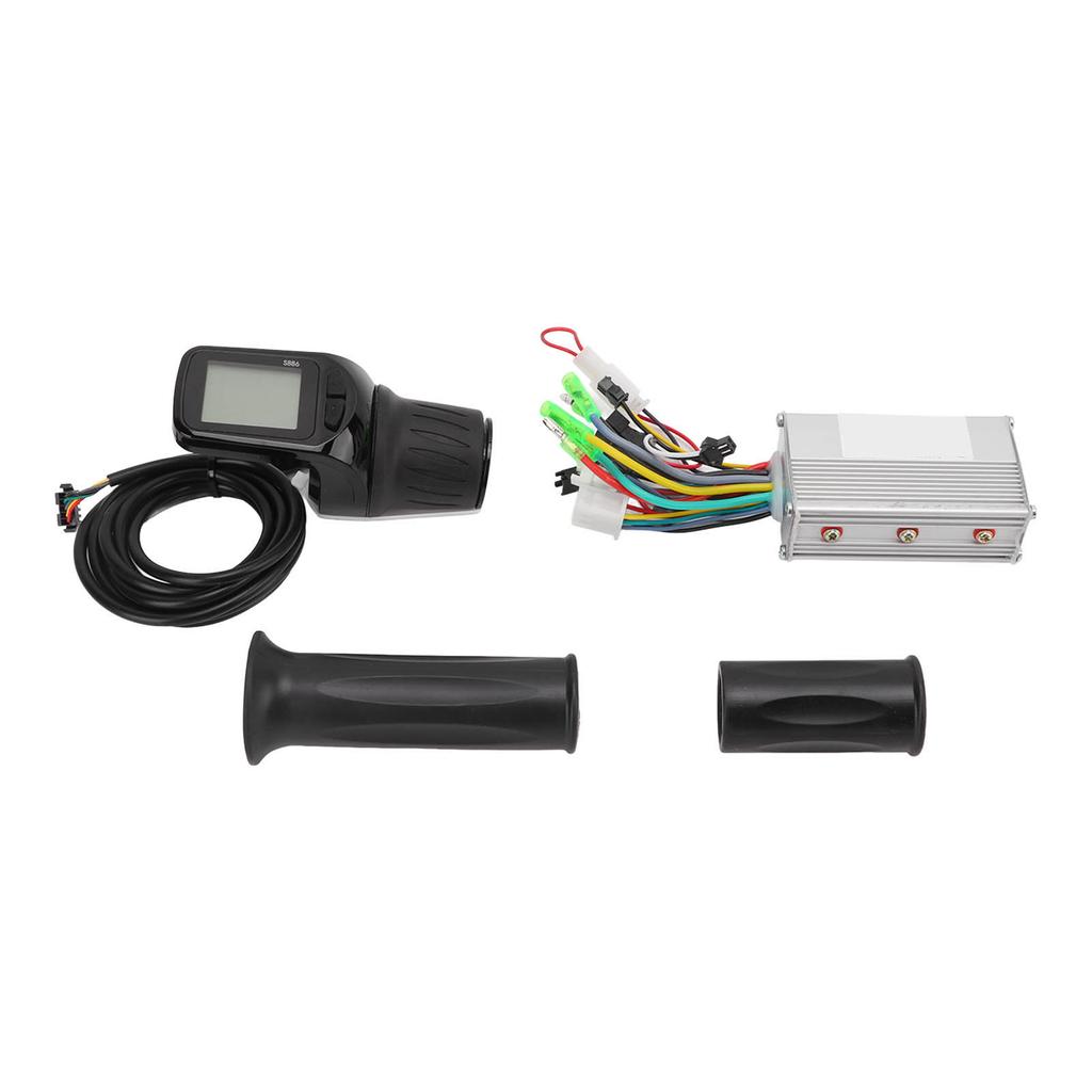 48 60V 350W Electric Bike Brushless Motor Controller 886 LCD Display Panel Kit with Spare Twist Grips
