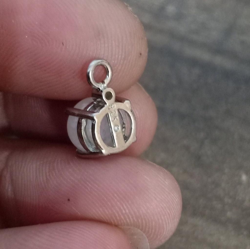 White Rainbow Moonstone Pendant, 925 Sterling Sliver Charm Gemstone Pendant