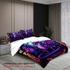 3pcs Stained Glass Purple Dragon Print Duvet Cover Set – for Kids Gift 100%Polyester, Soft, Breathable for Bedroom Decoration