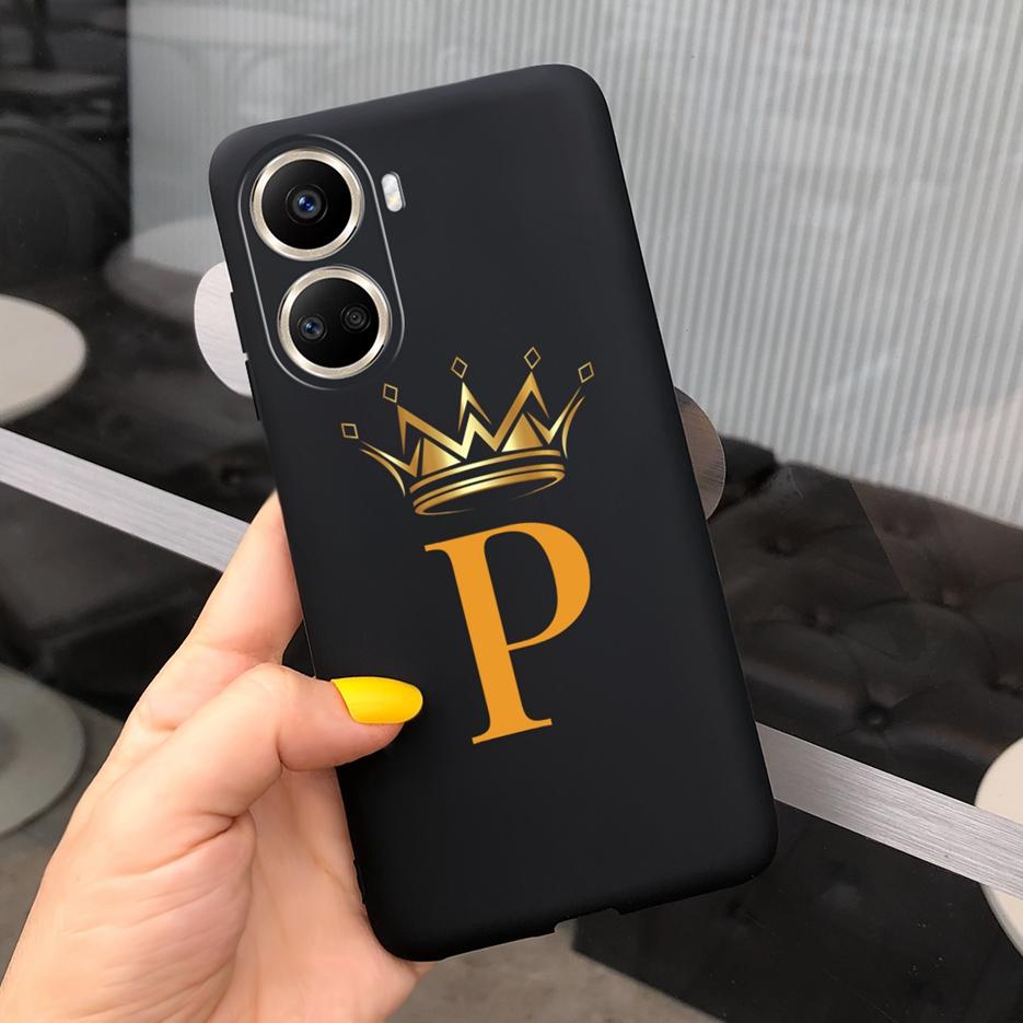For Huawei Nova 10 SE Case BNE-LX1 BNE-LX3 Cute Initial Letters Cover Soft Silicone Phone Case For Huawei Nova 10 SE 10SE Bumper
