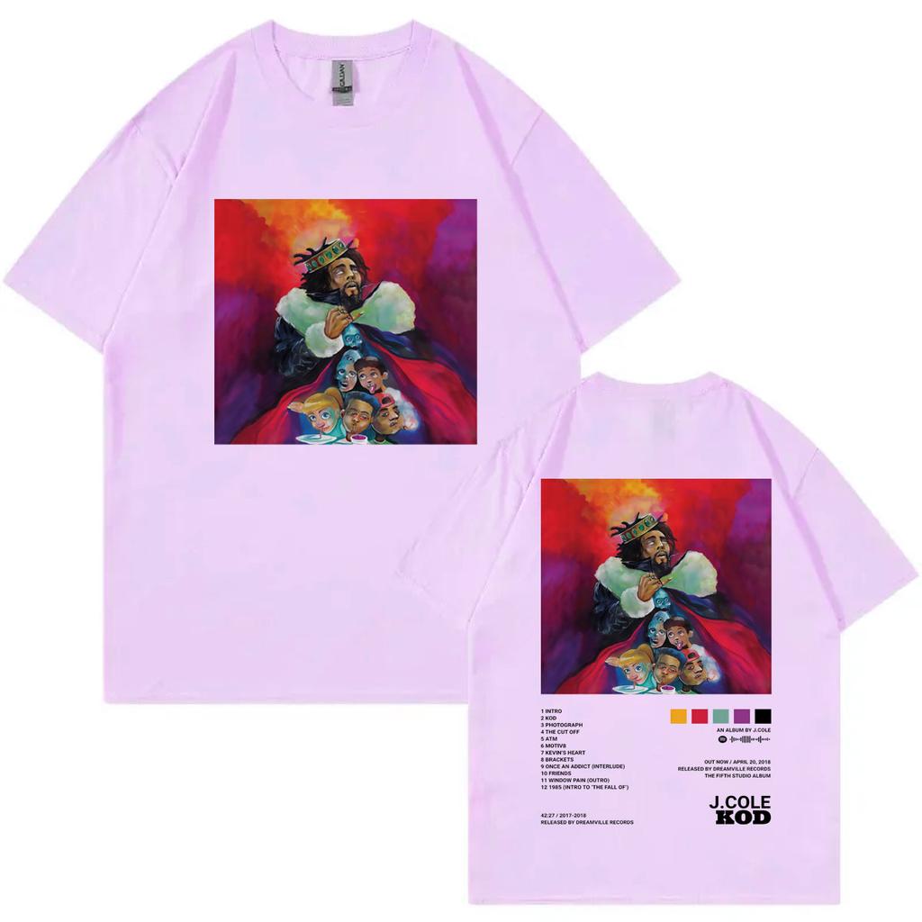Rapper J Cole Music Album Double Sided Graphic T Shirts Fashion Hip Hop Short Sleeve Tshirt Unisex Casual Loose Cotton Tshirts