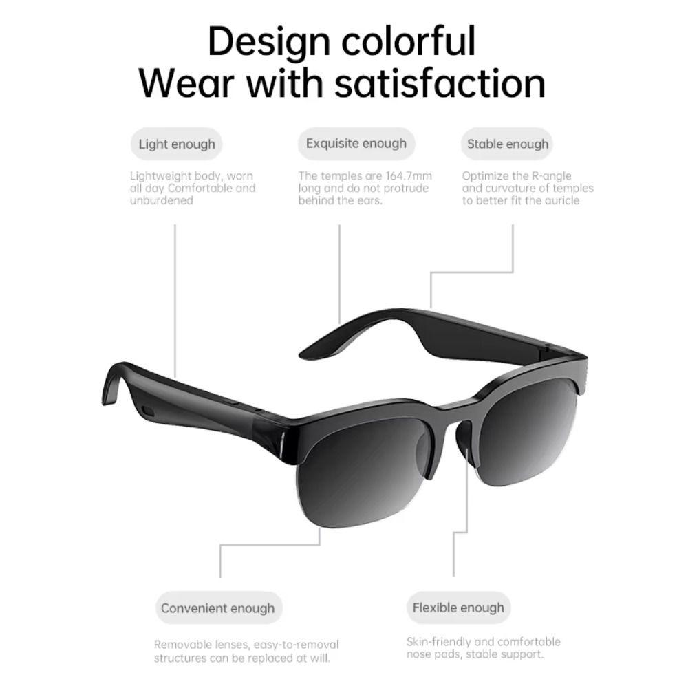 Bluetooth 6.0 AI Translation Glasses 144 Languages Bluetooth Smart Sunglasses For Men