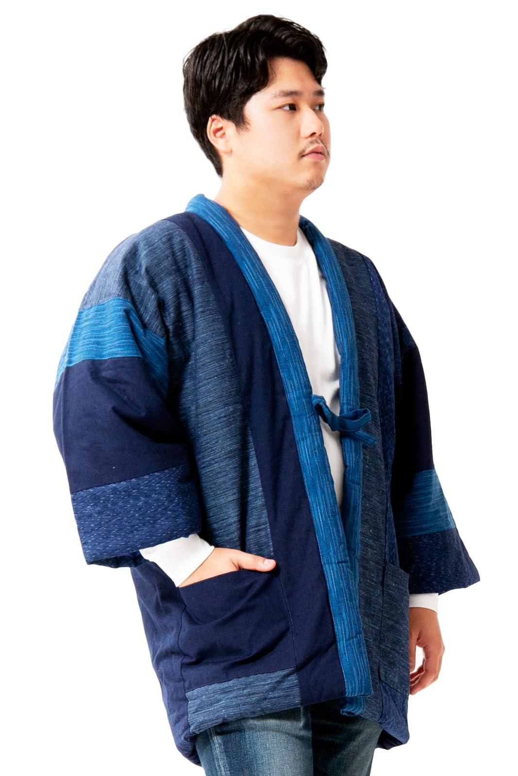 

Сделано в Switchable Kurume Short Blue [Tayutaf] Hanten, Япония, Hanten, Хлопок, Палатка, Мужская,