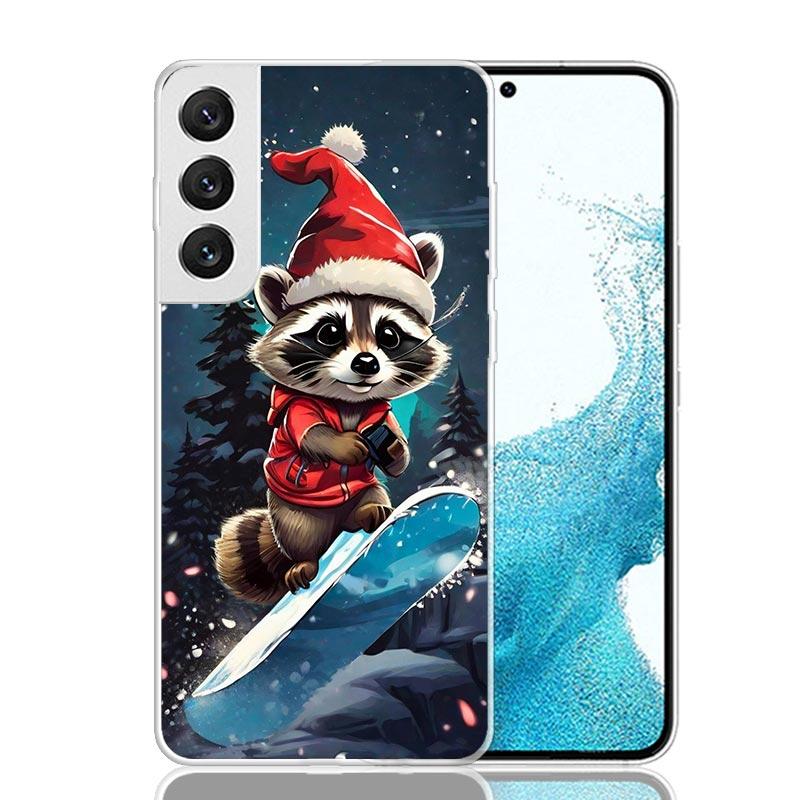 Waschbär Niedliches Tier Handyhülle Für Samsung Galaxy S26 Ultra S23 S24 S25 Edge S20 FE S21 S22 Plus Weiche Druck Hülle Abdeckung Fundas G