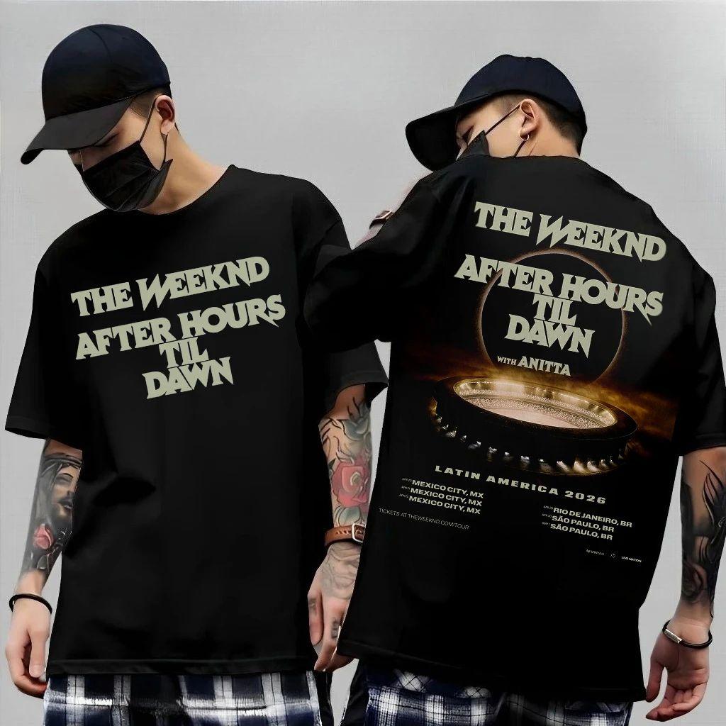 Hip Hop Rb Top The Weeknd 2026 After Hours Til Dawn World Tour Casual Ampio Stampa Maniche Corte Maglietta Regalo Per Fan Unisex