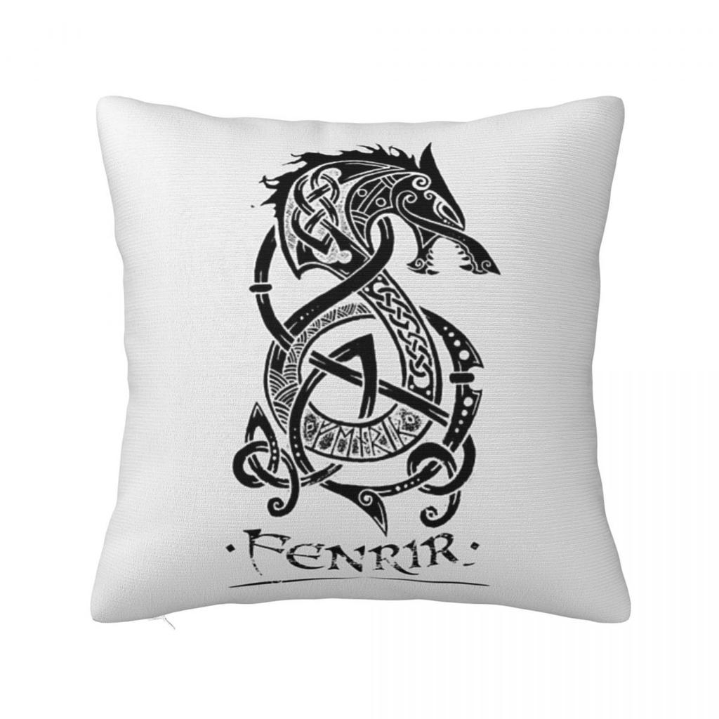 Wikinger Loki Sohn Fenrir Quadratischer Kissenbezug Kissenbezug Kissenbezug Zierkissenbezug für Zuhause Sofa Wohnzimmer