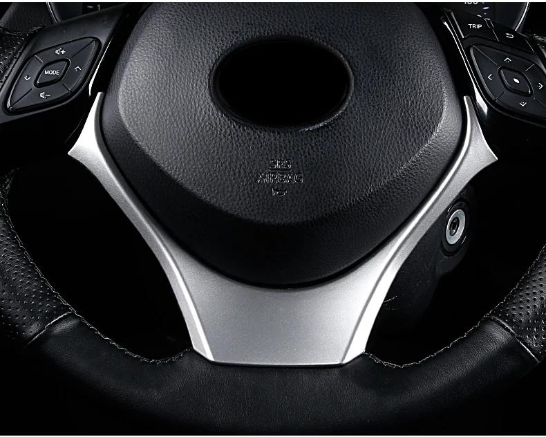 Car Styling Steering Wheel Decorative Cover ABS Frame Stickers Decorative Accessories For Toyota C-HR CHR C HR 2017-2020