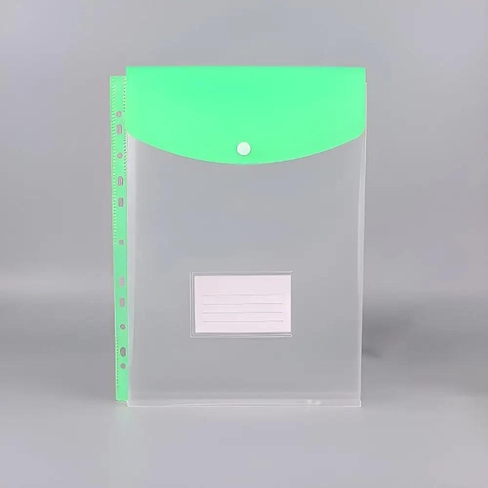12Pcs Transparent Loose-Leaf File Bags Large-Capacity Binder Cash Envelopes  School Office Home