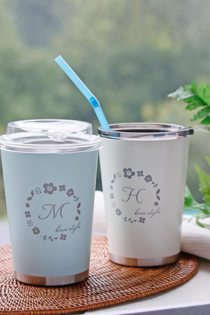 OGURA Stainless Steel Initial Convenience Store Coffee Cup with Vacuum Size R Tumbler, Alphabet, Lid, Insulated, Insulated,