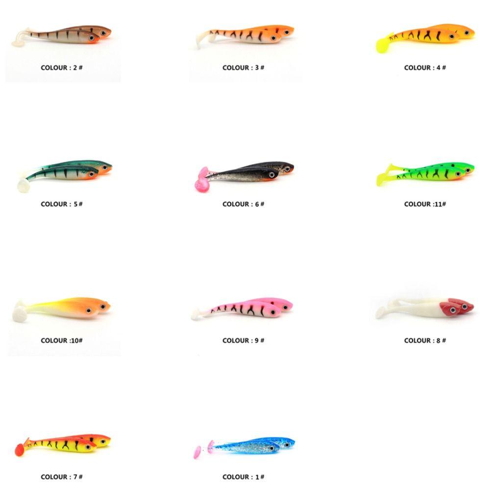 5PCS Silicone T-tail Soft Bait Artificial Jigging Wobblers Biomimetic Fish Bait  Sea