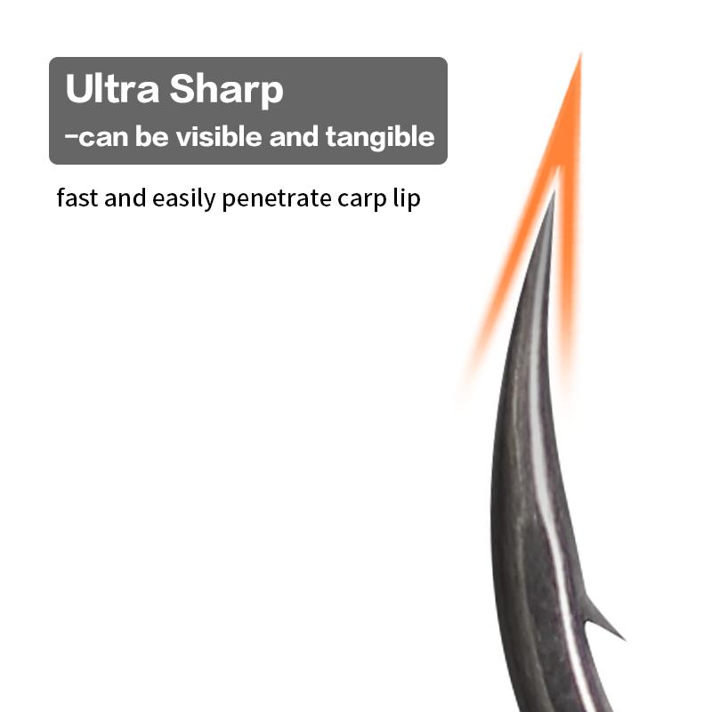 10pcs Carp Fishing Krank Hook EXTRA Extra Wide Gape Reversed Alloy Steel Mirco Barded/Barbless PTFE Coating Size 1 2 4 6