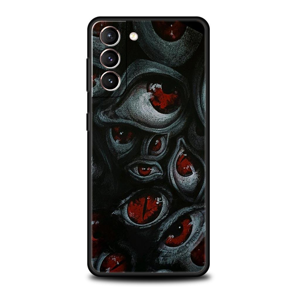 Spooky Scary Red Eye Phone Case Cover for Samsung Galaxy S26 S25 S24 S23 S22 S20 S21 FE Ultra S25 Edge Plus 5G Soft TPU Shell