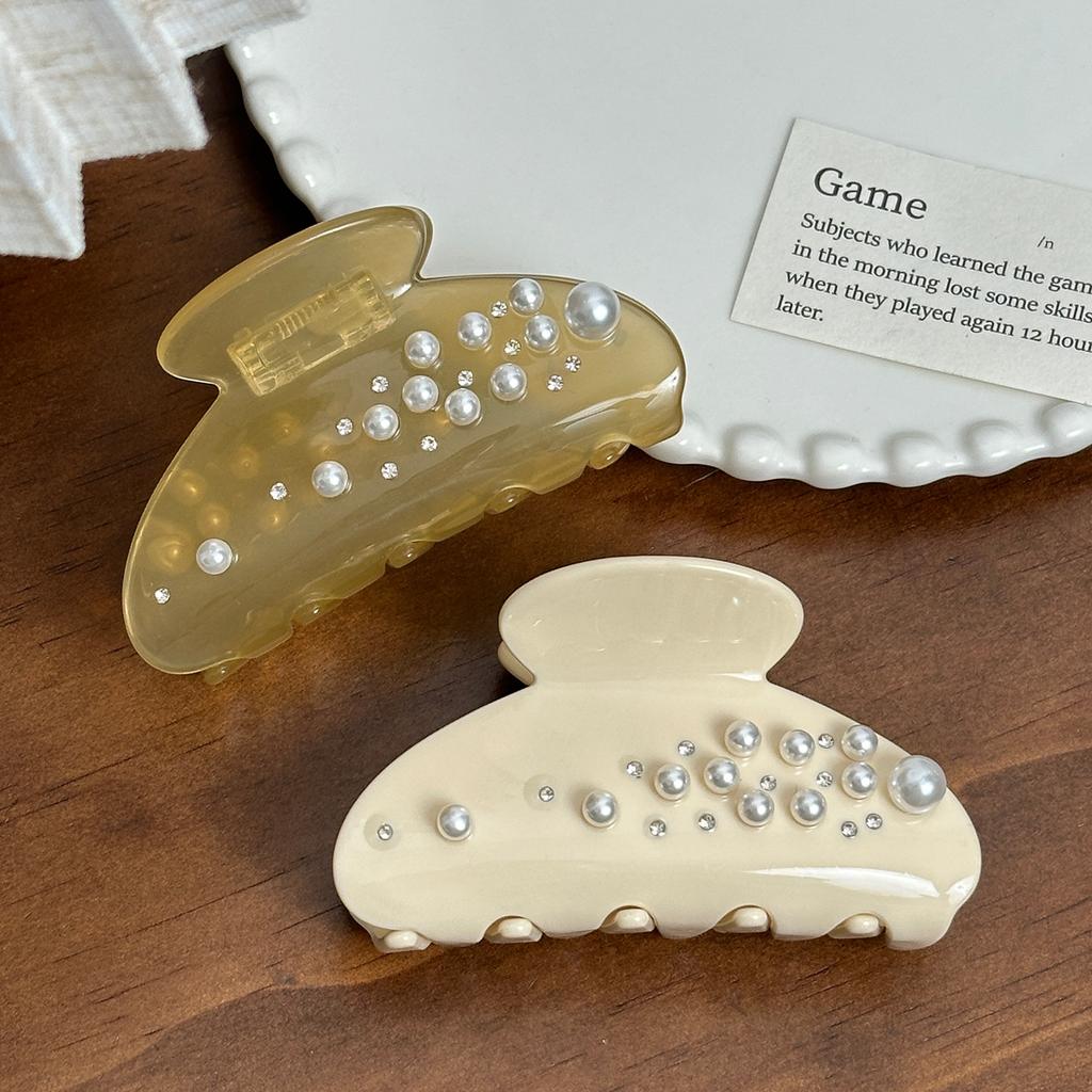 Doweisi Pearl Sophisticated Decorated Hair Claw Clip Designed For Elegant Women