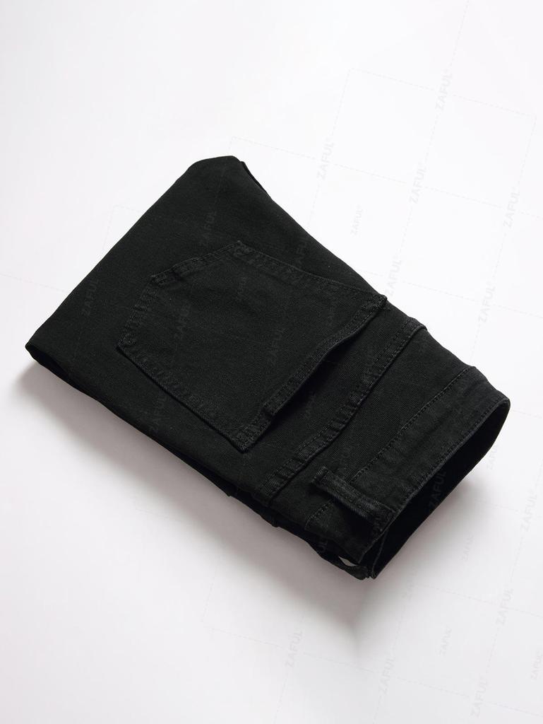 ZAFUL Broken Heart Pattern Zippered Jeans