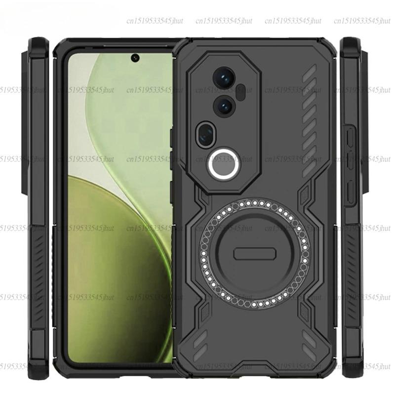 Shockproof Armor Case For Vivo T4 Ultra Magnetic Adsorption Wireless Charge Cover For Vivo T4 Ultra Case For Vivo T4 Ultra Case